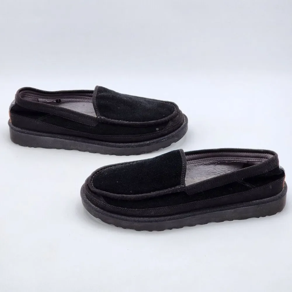 UGG Dex Suede Slip On Loafers Cozy Slippers Comfort Shoes Black Men's Size 13